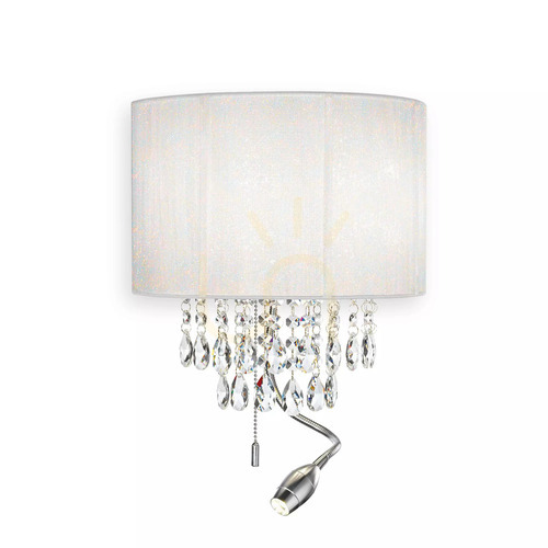 Jelölje be Fali lámpa Ideallux Opera AP3 fehér króm kristály E14 3x40W 068268