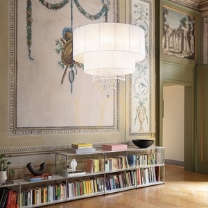Függőlámpa Ideallux Opera SP10 fehér króm kristály 10xE27 90 cm 165011 small 3