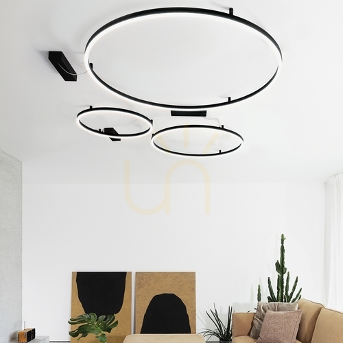 Jelölje be Plafon lámpa Ideallux ORACLE SLIM D090 fekete 90 cm LED 3000K 53W 266022