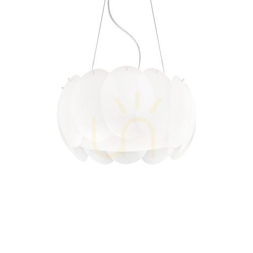 Jelölje be Függőlámpa Ideallux OVALINO SP5 fehér üveg 5xE27 44 cm 074139