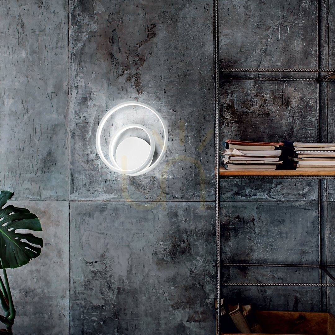 Kilátás Fali lámpa Ideallux OZ AP ON-OFF BIANCO fehér LED 26W 3000K 253695 Fali lámpa Ideallux OZ AP ON-OFF BIANCO fehér LED 26W 3000K 253695