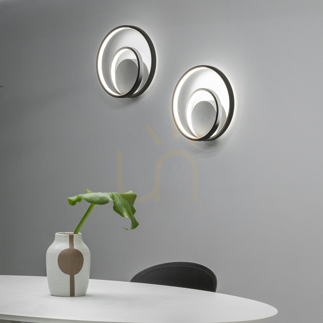 Kilátás Fali lámpa Ideallux OZ AP ON-OFF Nero fekete LED 26W 3000K 269399 Fali lámpa Ideallux OZ AP ON-OFF Nero fekete LED 26W 3000K 269399