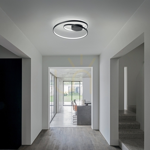 Jelölje be Plafon lámpa Ideallux OZ fekete LED 47W 60 cm 269412