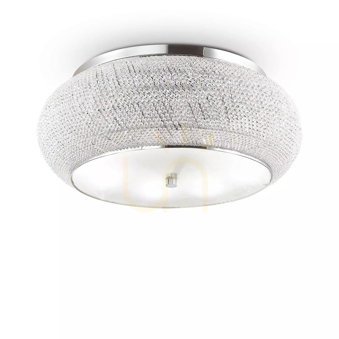 Kilátás Plafon Ideallux PASHA PL14 króm kristály 65 cm 164991 Plafon Ideallux PASHA PL14 króm kristály 65 cm 164991