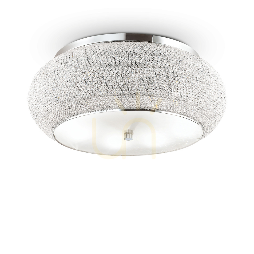 Jelölje be Plafon Ideallux PASHA PL14 króm kristály 65 cm 164991 Plafon Ideallux PASHA PL14 króm kristály 65 cm 164991