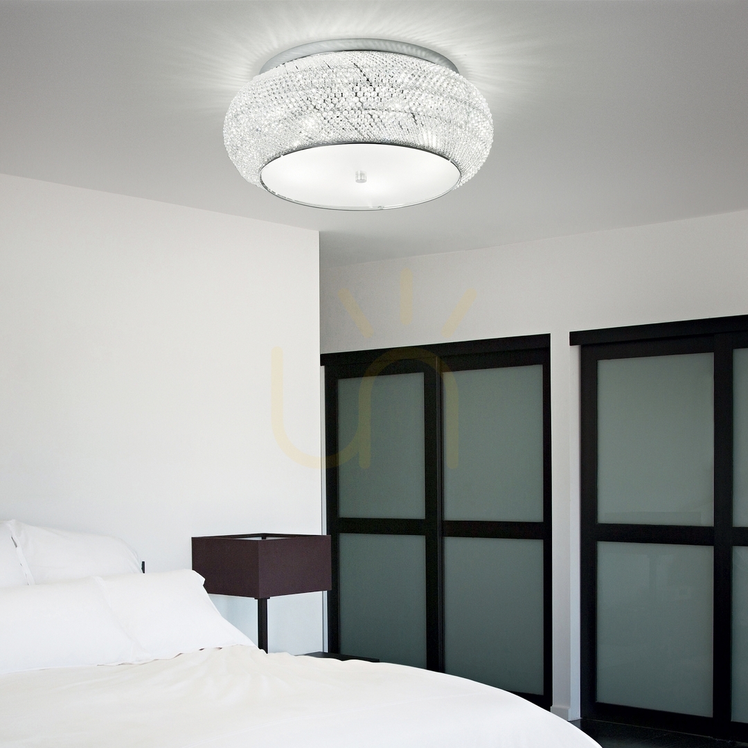 Kijelző Plafon lámpa Ideallux PASHA PL6 Cromo króm kristály 6xE14 40 cm 100784 Plafon lámpa Ideallux PASHA PL6 Cromo króm kristály 6xE14 40 cm 100784
