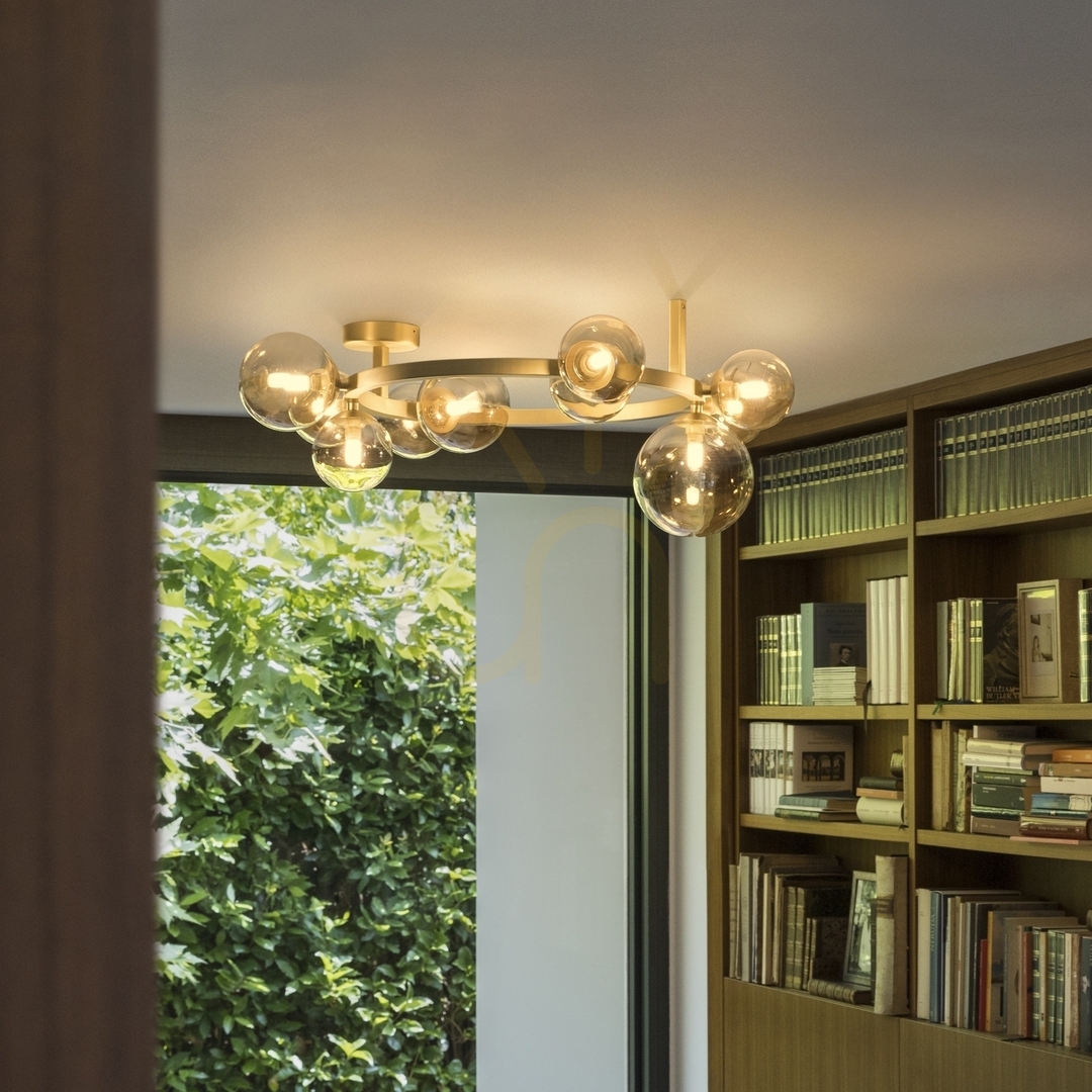 Előnézet Plafon lámpa Ideallux Perlage PL10 Bianco fehér sárgaréz 10xG9 327815 Plafon lámpa Ideallux Perlage PL10 Bianco fehér sárgaréz 10xG9 327815