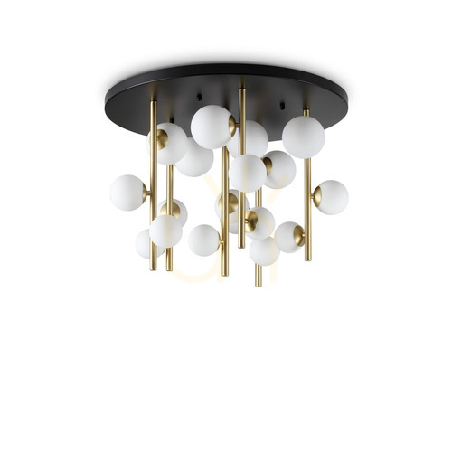 Jelölje be Plafonlámpa Ideallux Perlage PL18 Bianco fehér-sárgaréz 70 cm 328393