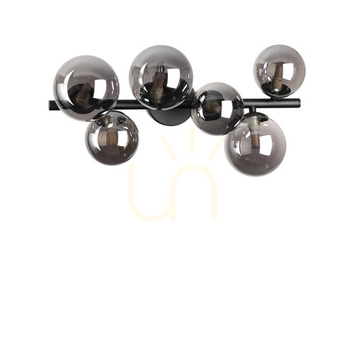 Jelölje be Plafonlámpa Ideallux PERLAGE PL6 FUME fekete üveg 6xG9 49 cm 309262