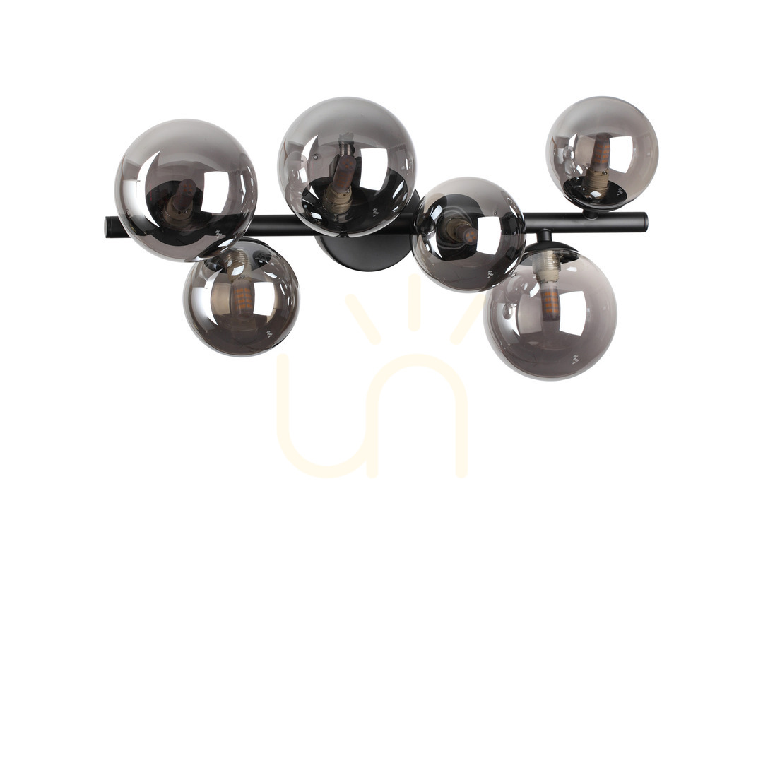 Jelölje be Plafonlámpa Ideallux PERLAGE PL6 FUME fekete üveg 6xG9 49 cm 309262 Plafonlámpa Ideallux PERLAGE PL6 FUME fekete üveg 6xG9 49 cm 309262