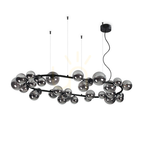 Jelölje be Függőlámpa Ideallux PERLAGE SP30 Fumé fekete üveg G9 30x15W 296753