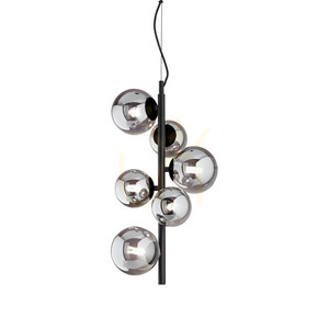 Függőlámpa Ideallux Perlage SP6 Fumé 271422 fekete üveg 6xG9 small 0