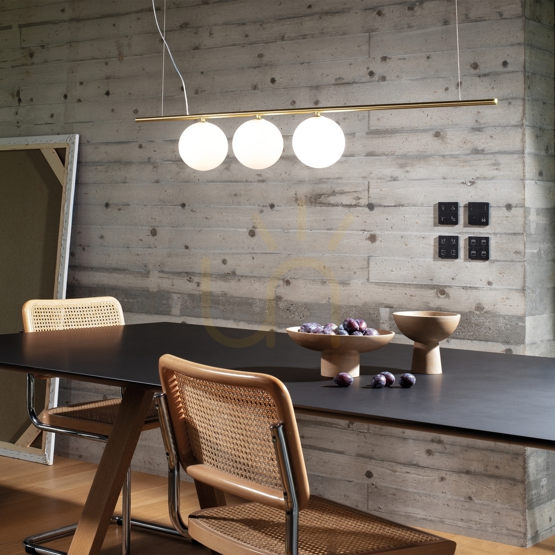 Kilátás Függőlámpa Ideallux Perline SP3 282114 sárgaréz 3xG9 üveg fém Függőlámpa Ideallux Perline SP3 282114 sárgaréz 3xG9 üveg fém