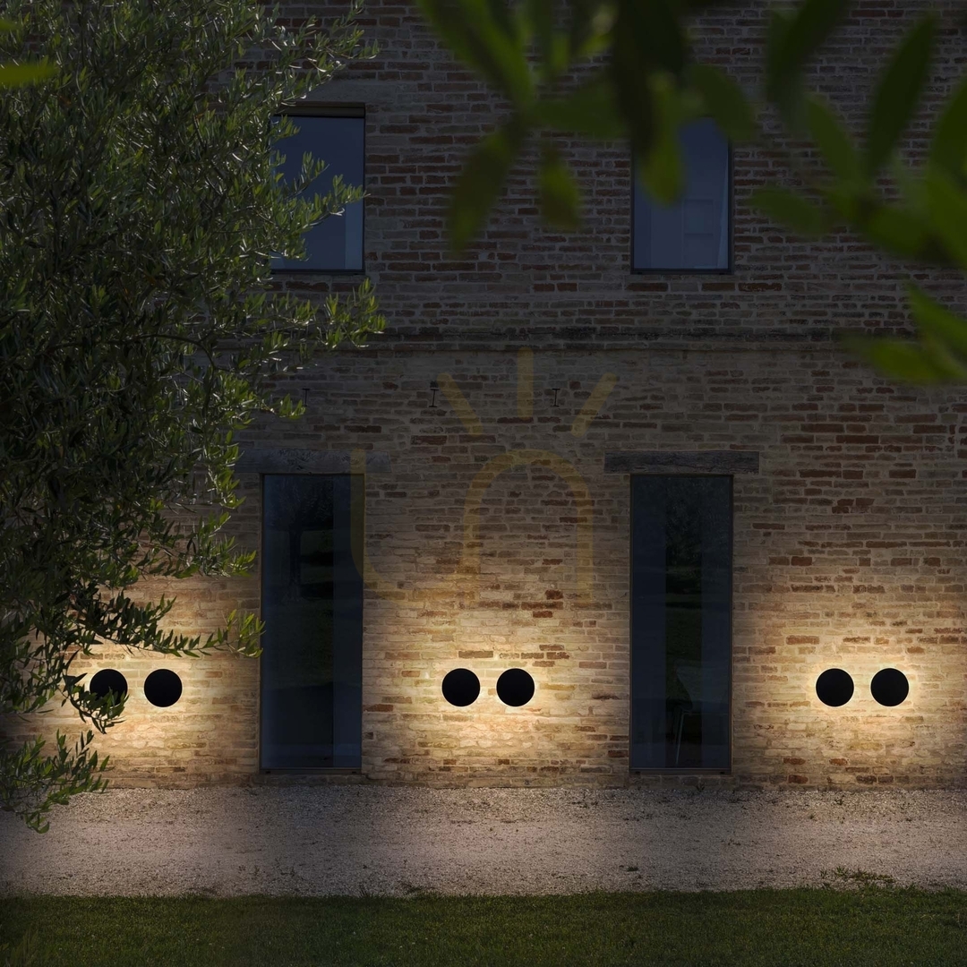 Előnézet Kültéri fali lámpa Ideallux Punto D30 antracit LED 16W 30 cm 313566 Kültéri fali lámpa Ideallux Punto D30 antracit LED 16W 30 cm 313566