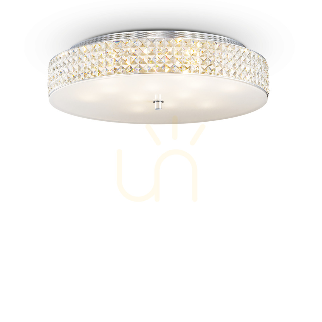 Jelölje be Plafon lámpa Ideallux ROMA PL12 króm kristály 60 cm 087870 Plafon lámpa Ideallux ROMA PL12 króm kristály 60 cm 087870