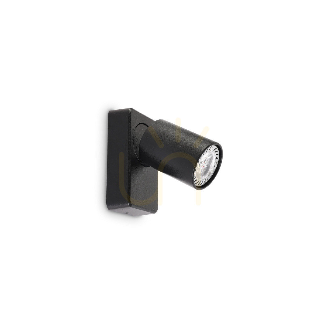 Kijelző Fali lámpa Ideallux Rudy AP1 Round Nero fekete GU10 35W 229010 Fali lámpa Ideallux Rudy AP1 Round Nero fekete GU10 35W 229010