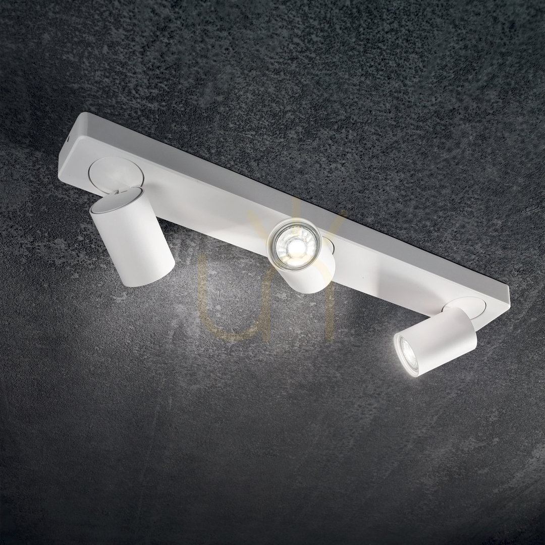 Előnézet Plafon lámpa Ideallux Rudy PL3 Round Bianco fehér 3xGU10 229065 Plafon lámpa Ideallux Rudy PL3 Round Bianco fehér 3xGU10 229065