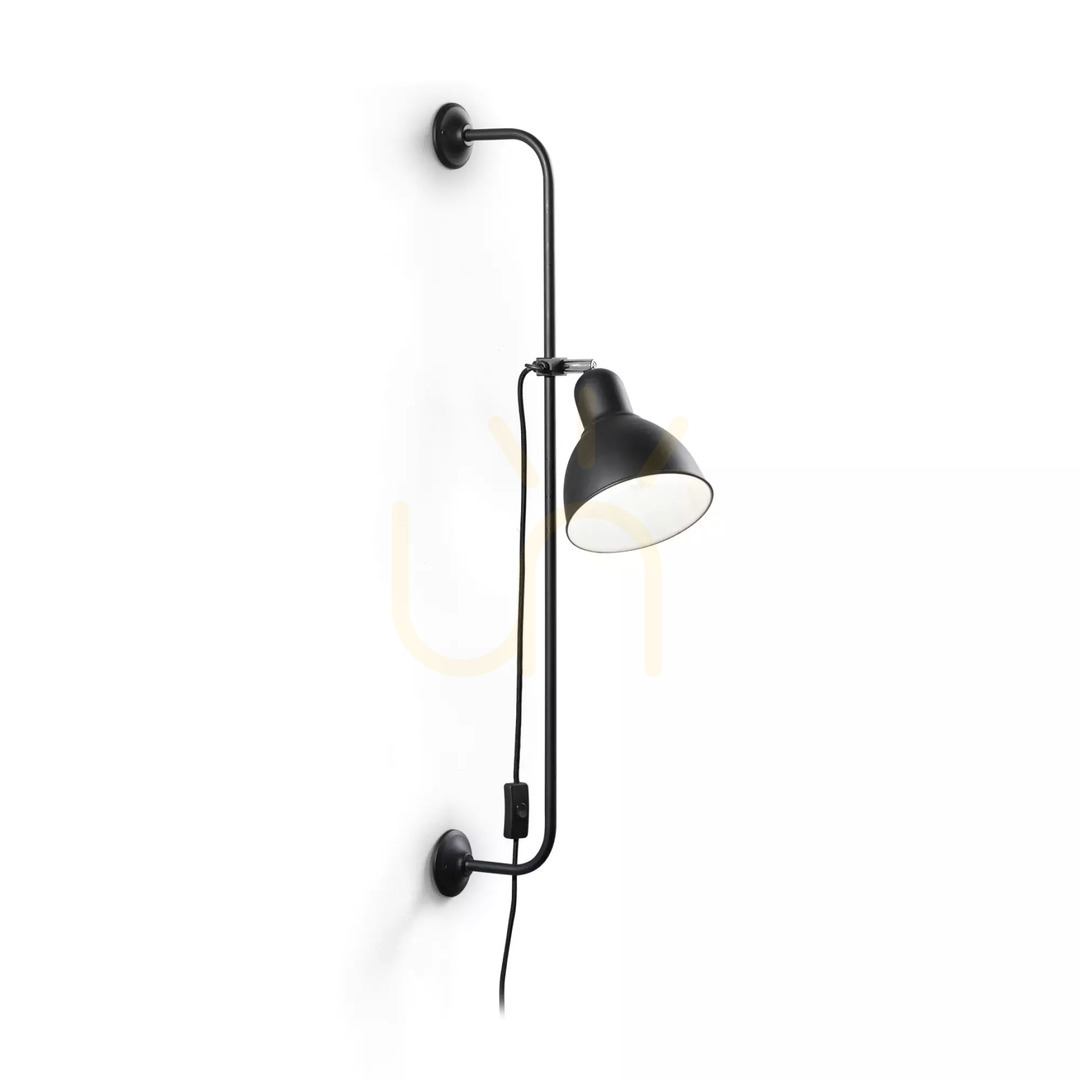 Kilátás Fali lámpa Ideallux SHOWER AP1 fekete fém E27 179643 Fali lámpa Ideallux SHOWER AP1 fekete fém E27 179643