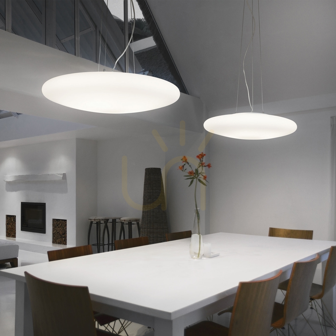 Kilátás Függőlámpa Ideallux SMARTIES SP5 D60 fehér üveg 031996 Függőlámpa Ideallux SMARTIES SP5 D60 fehér üveg 031996
