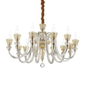 Függőlámpa Ideallux Strauss SP12 arany borostyán üveg 84,5 cm 140612 small 0