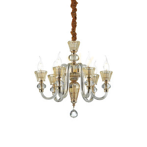 Függőlámpa Ideallux Strauss SP6 arany-amber üveg 6xE14 140605 small 0