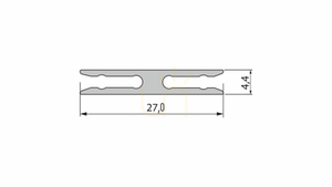 LUMINES METRO szerelőprofil 1 m, ezüst eloxált, 27 × 4,4 mm (10-0294-10) small 1