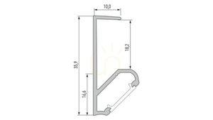 LED profil LUMINES típus Q18 inox eloxált 1 m small 1