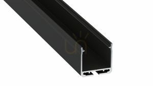 LUMINES DILEDA LED-profil 2 m, fekete lakozott, falon kívüli és függesztett, 27,4 × 26,1 mm, két LED-szalaghoz small 0