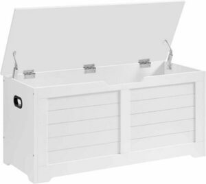 VASAGLE LSB061T10 cipőtároló pad tárolórekesszel, 100 × 40 × 46 cm, matt fehér small 0