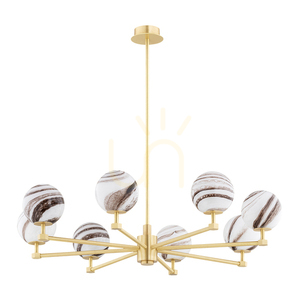 Csillár ARGON Aruba 5067 fehér-bronz sárgaréz üveg E14 8x7W small 1