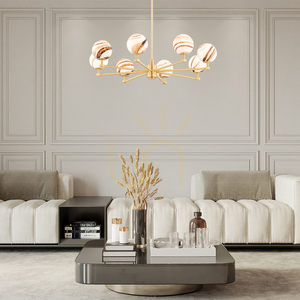 Csillár ARGON Aruba 5067 fehér-bronz sárgaréz üveg E14 8x7W small 2