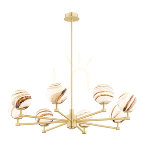 Csillár ARGON Aruba 5067 fehér-bronz sárgaréz üveg E14 8x7W small 0
