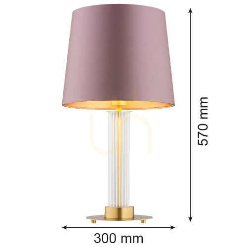 Előadás Asztali lámpa Argon Hampton 8542 átlátszó dirty pink sárgaréz E27 Asztali lámpa Argon Hampton 8542 átlátszó dirty pink sárgaréz E27