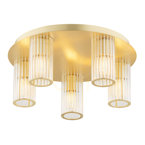 Jelölje be Plafon Argon Hampton átlátszó üveg sárgaréz 5xE14 450 mm 2178