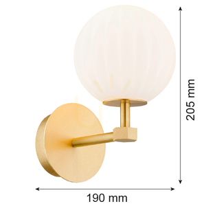 Fali lámpa Argon Paloma fehér opál sárgaréz E14 8502 6 Fali lámpa Argon Paloma fehér opál sárgaréz E14 8502 small 6
