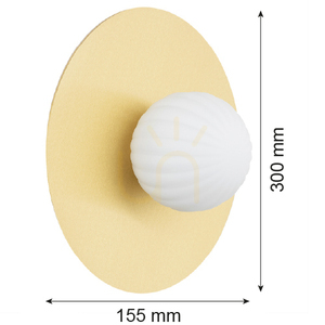 Fali lámpa Argon PALOMA fehér opál matt sárgaréz 8503 small 5