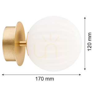 Fali lámpa Argon PALOMA fehér üveg sárgaréz 8504 small 5
