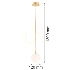 Függőlámpa Argon PALOMA fehér opál matt sárgaréz 8506 small 5