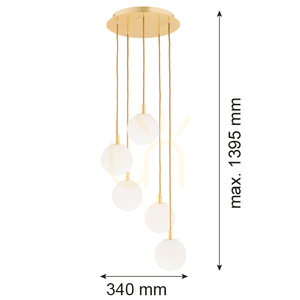 Függőlámpa ARGON Paloma 5xE14 fehér opál matt sárgaréz 2183 8 Függőlámpa ARGON Paloma 5xE14 fehér opál matt sárgaréz 2183 small 8