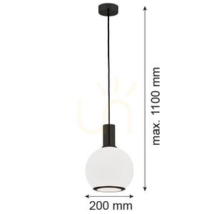 Függőlámpa Argon Sagunto Plus fehér opál üveg E27 8564 small 2