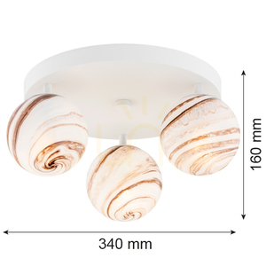 Plafon Argon FABIO fehér-barna márvány üveg IP44 6291 small 4