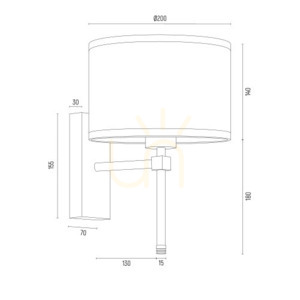 Fali lámpa Argon ABBANO 8033 E27 fehér arany csíkos krém sárgaréz IP20 small 7