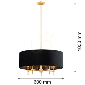Csillár ARGON ABBANO fekete csiszolt sárgaréz E14 5x7W 2133 small 5