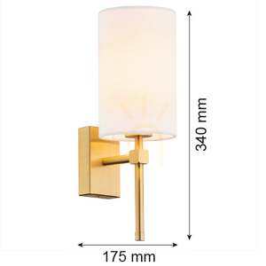 Fali lámpa ARGON Abruzzo fehér csiszolt sárgaréz 8034 small 4