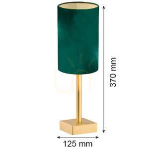 Asztali lámpa Argon Abruccio sárgaréz zöld velúr E14 8108 small 3