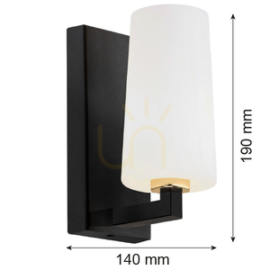 Argon Camelot Plus 8056 opál, fekete és sárgaréz fali lámpa E27 small 1