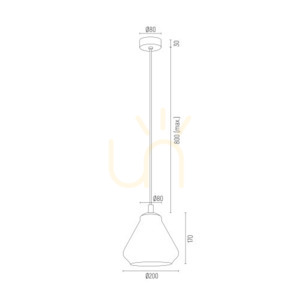 Függőlámpa Argon Decorato fekete üveg E27 4047 small 1