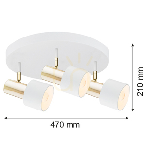Plafon lámpa ARGON DORIA fehér 3xE27 6008 small 1