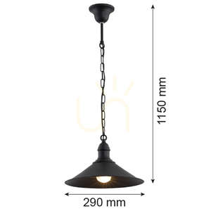 Függőlámpa Argon ERBA fekete E27 IP20 631 2 Függőlámpa Argon ERBA fekete E27 IP20 631 small 2