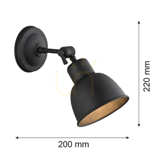 Fali lámpa Argon EUFRAT fekete E27 3185 small 8